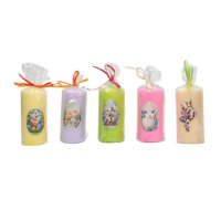 Свеча пасхальная цветная столбик с аппликацией (48)