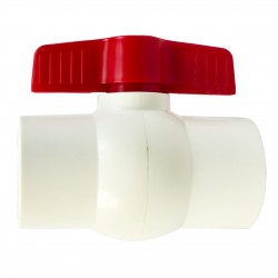 Кран шаровый пластиковый PVC 1"1/2 на 1"1/2 с внутренней резьбой белый