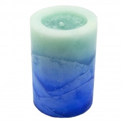 Свеча столбик синяя с углублением (7.5 см)