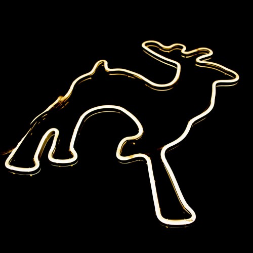 Олень светодиодный LED светящийся, Желтый, высота 30 см