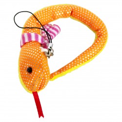 Брелок мягкая Змея с шарфиком, оранжево-желтая