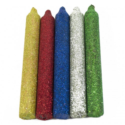 Свеча столовая с напылением Блеск (10 шт)