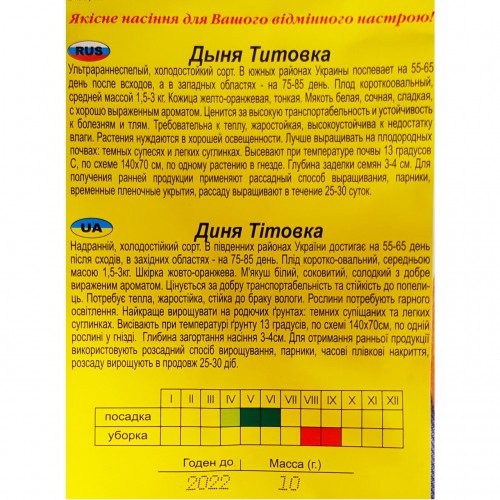 Семена Дыня Титовка, 10г