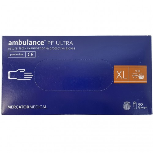 Перчатки латексные Mercator Ambulance PF Ultra, 50шт, размер XL
