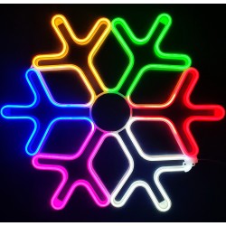 Снежинка светодиодная разноцветная в ящике 58 см (10)