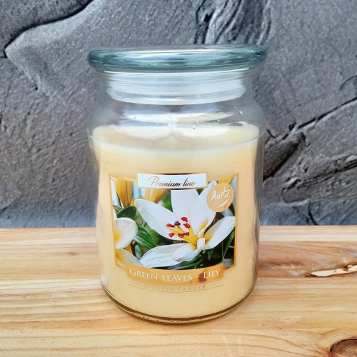 Ароматическая свеча Green leaves - Lily 500 г, Bispol. Польша (6)