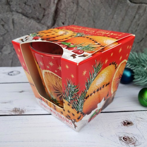 Ароматическая свеча Christmas Orange with Cloves 115г. Bartek. Польша. (12)
