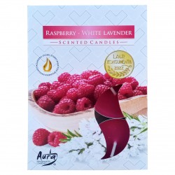 Свеча таблетка ароматическая Raspberry - White Lavender, Bispol.  В наборе 6 штук. Польша.(48)