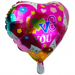 Фольгированный шар Сердце надувной с надписью I Love You разноцветный (5000)