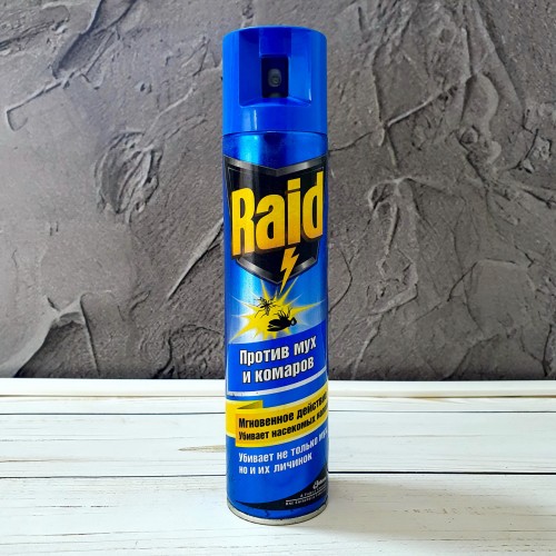 Аэрозоль Raid против мух, личинок мух и комаров мгновенного действия с приятным ароматом, 300мл